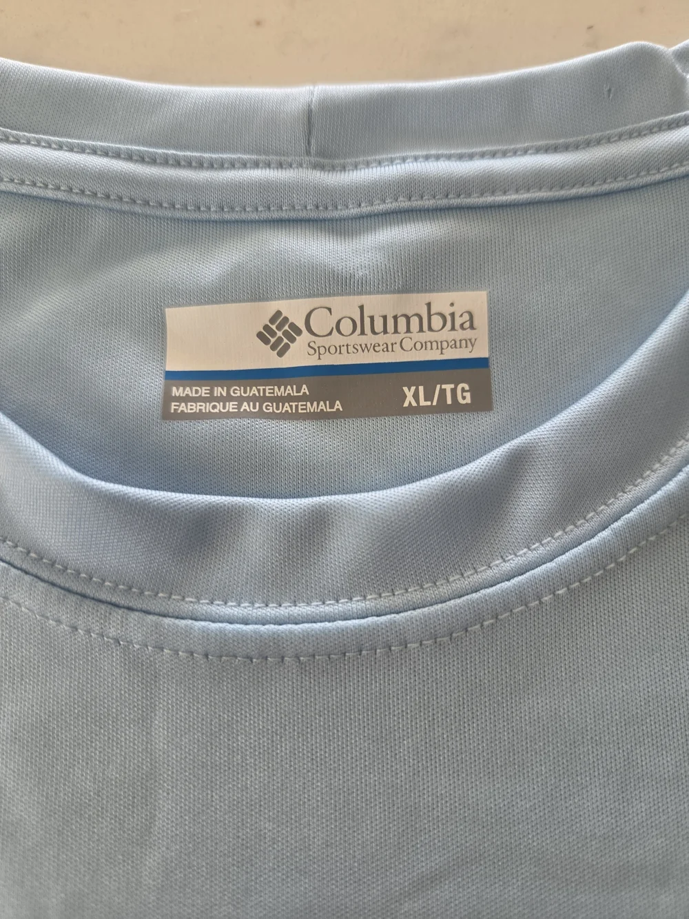 Columbia Men's Long-Sleeve Pale Blue Swim Rash Guard
